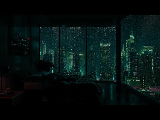 Have A Restful Night With A Cozy Window Overlooking The Rainy Night City - Rain Is Sleep, Meditation