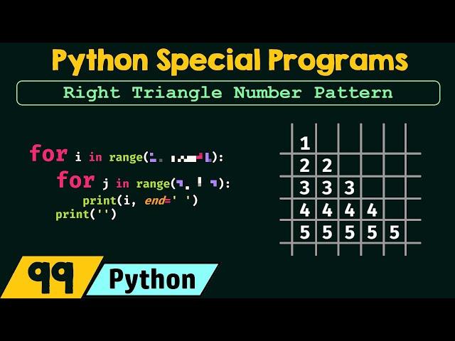 Python Special Programs - Right Triangle Number Pattern