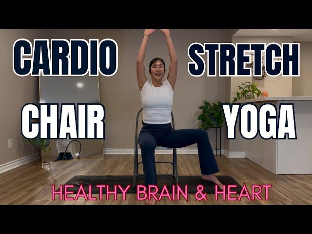 17 Minutes Fun Cardio Chair Yoga & Feel Great Stretch ||   &  Power