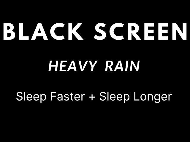 Heavy Rain on Road to Sleep Instantly for 10 Hrs with Black Screen | Beat Insomnia, Relax, Study