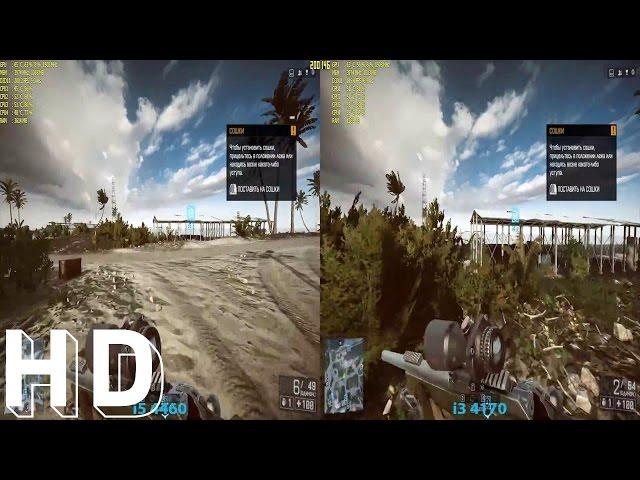 i3 4170 vs i5 4460 | GTX 970 Battlefield 4 CPU TEST 4K VIDEO