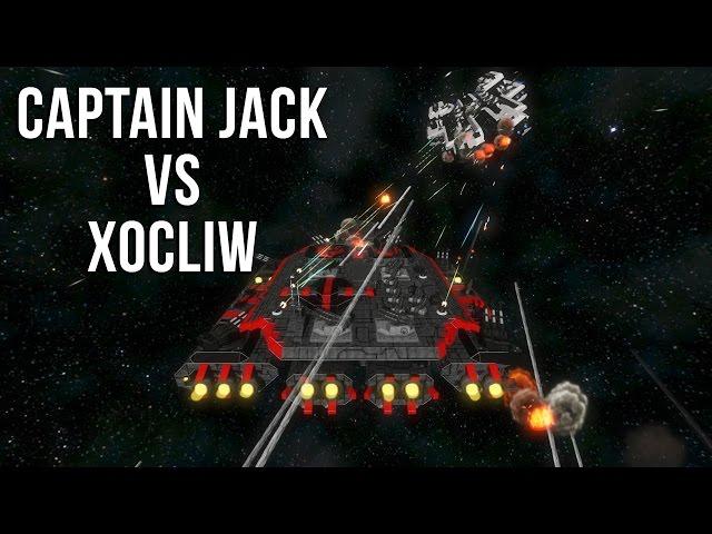 Space Engineers Ship Battles | Captain Jack VS Xocliw! *EPIC SHIP BATTLE*