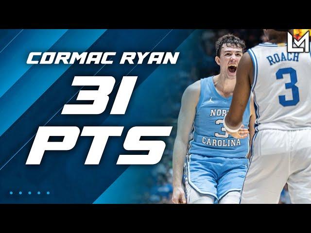 Cormac Ryan Becomes UNC LEGEND | 31 POINTS | Full Highlights