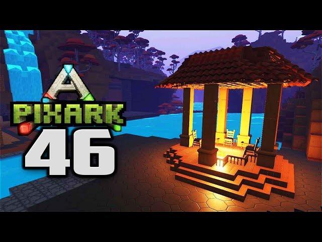 BASE TOUR & BUILDING A GAZEBO - Let's Play PixARK Gameplay Part 46 (PixARK Pooping Evolved Building)