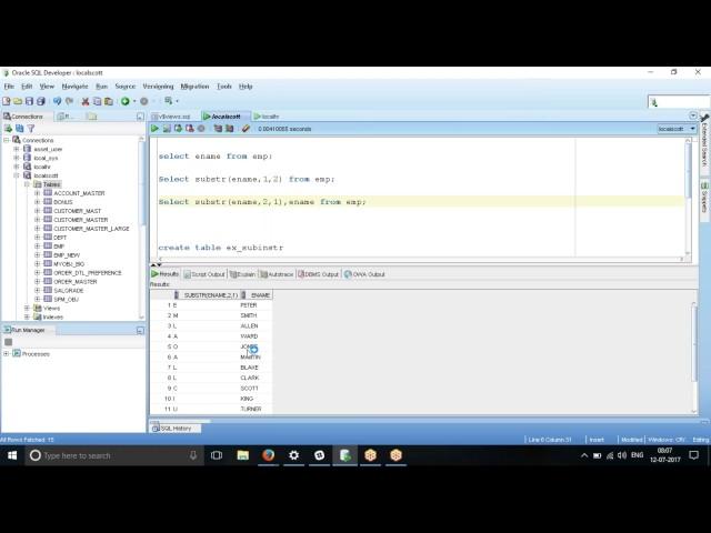Oracle Tutorial for Substr and Instr functions