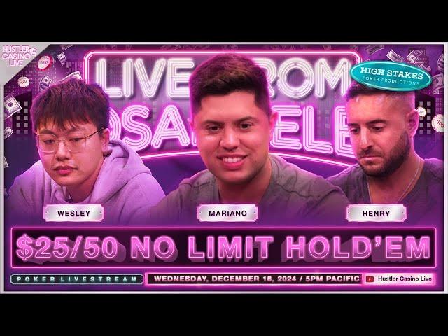 Wesley, Mariano, Henry & Adi Play $25/50 No Limit Hold'em - Commentary by David Tuchman