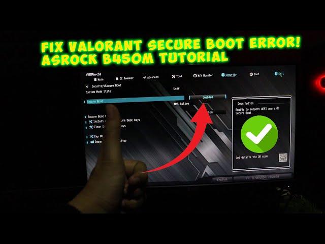 Valorant Windows 11 Secure Boot Error Fix Asrock B450m motherBoard