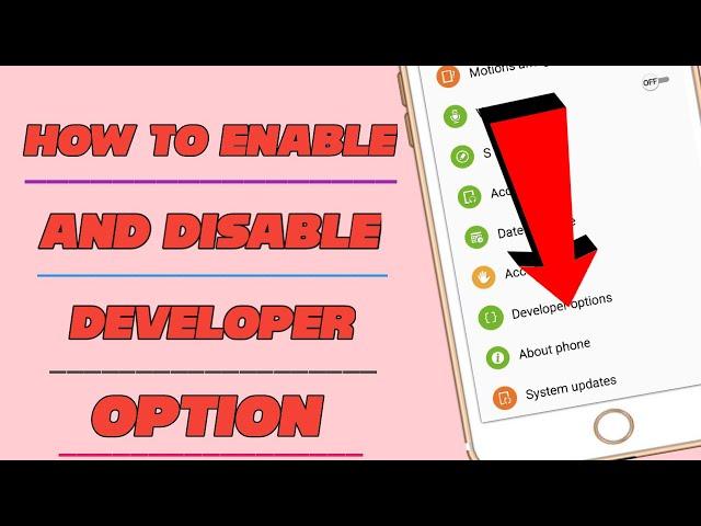 How to enable and disable developer option