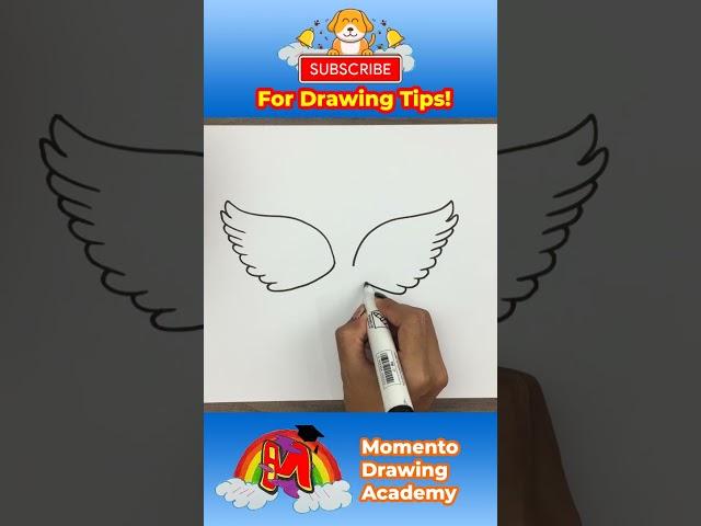 How To Draw Angel Wings Step By Step For Beginners #short #drawing #simpledrawing