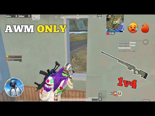 USING AWMAGAINST CHEATERS 1V4 GAMEPLAY - PUBG MOBILE LITE