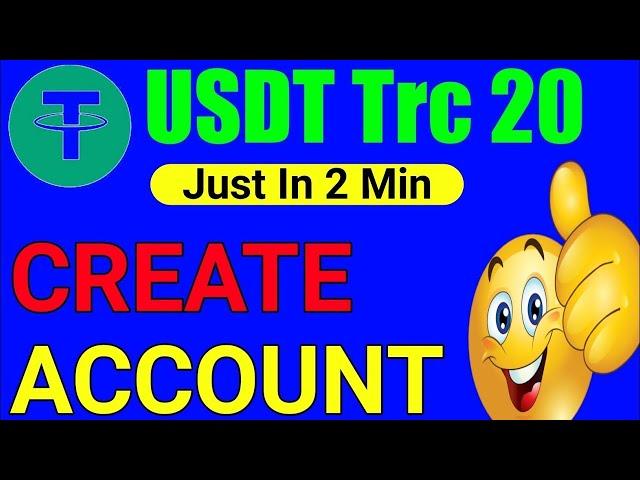 Usdt trc20 Account Create || how to top up a usdt wallet? || usdt wallet