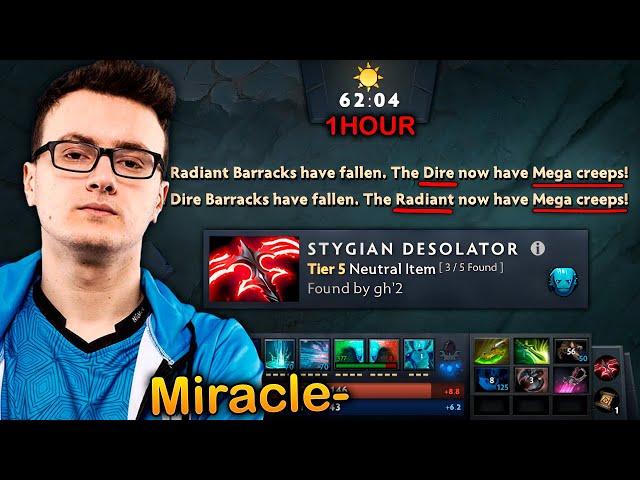 Miracle- deals with INTENSE 1H GAME Megacreeps vs Megacreeps, Morphling