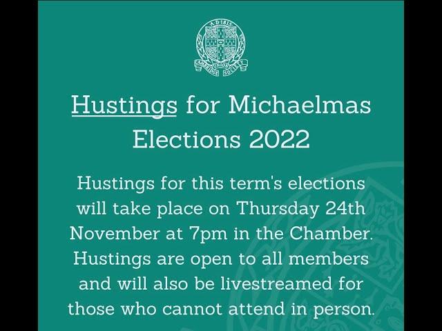 Hustings for Easter Elections | Cambridge Union