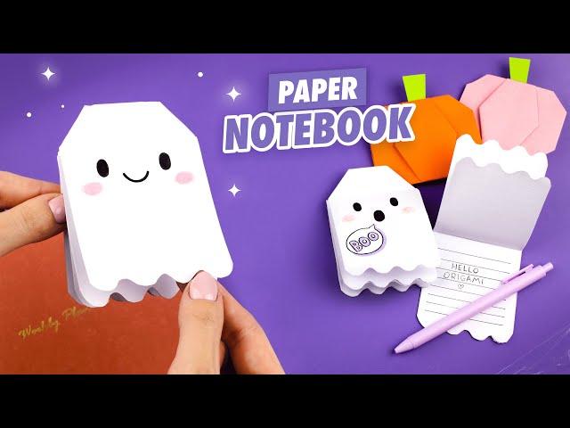 Origami Paper Notebook Ghost | Halloween crafts | How to make paper notebook without glue