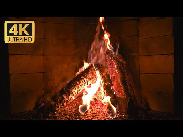 Fireplace in the Сountryside 4K Crackling Fire and Nature Sounds for Relaxation. Fireplace Burning