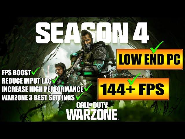  Warzone 3 Season 4: Low End Pc increase performance / FPS with any setup! Best Settings 2024