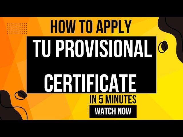 "Step-by-Step Guide to Applying for a TU Provisional Certificate | Must-Watch for Students 2081