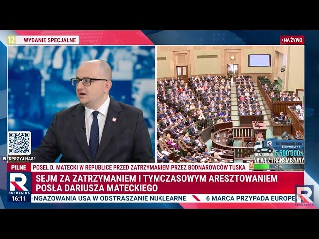 Matecki: jestem przygotowany na aresztowanie. Bodnarowcom zależy na zdjęciach posła w kajdankach