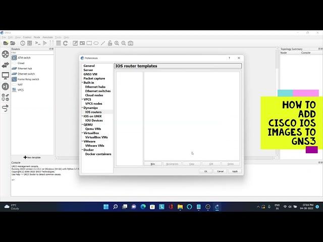 How to add Cisco IOS images to gns3 | Learning networking with free tools | Protocols using GNS3