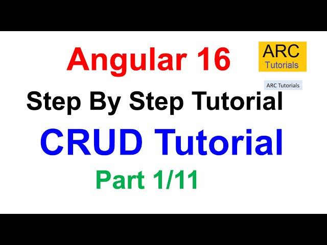 Angular 16 CRUD with Web API Tutorial Part #1 - Introduction