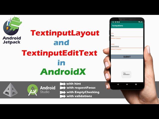 Textinputlayout in Androidx | TextinputEdittext Android Studio | Android app development tutorial
