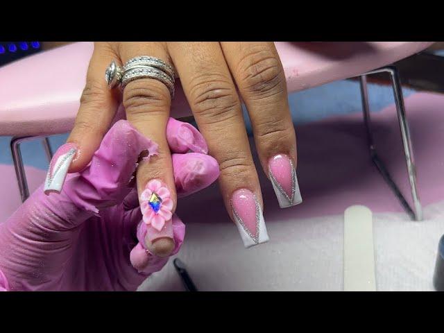 Fill in on acrylic nails | How to do a fill | nails for beginners 
