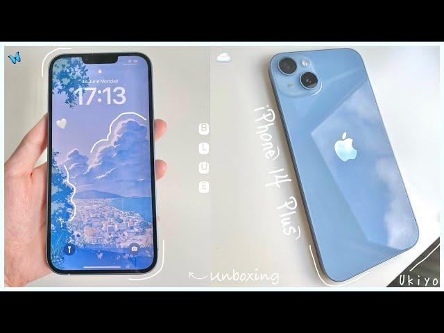 iPhone 14 Plus Unboxing  || blue 128gb + setup + aesthetic unboxing  #iphone14plus #iphone14