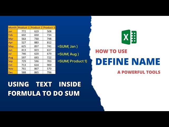 How to Use Define Name in Excel | Create from Selection in Excel