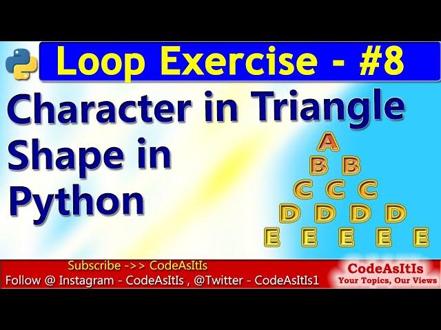 Alphabet Pattern - Printing Alphabet in Pyramid Shape | Learn Python Programming | Python Programs