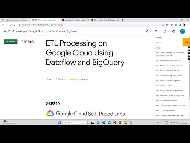 ETL Processing on Google Cloud Using Dataflow and BigQuery || Lab Solution || Qwiklabs Arcade 2023