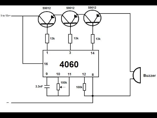 Phone ringer circuit using IC 4060