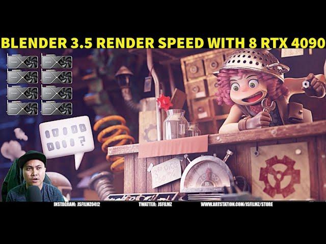 Blender 3.5 Render Speed with 8 RTX 4090