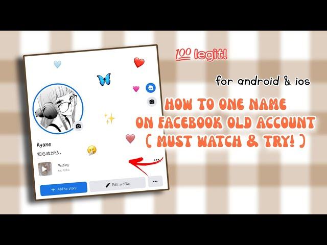 how to one name on facebook old account