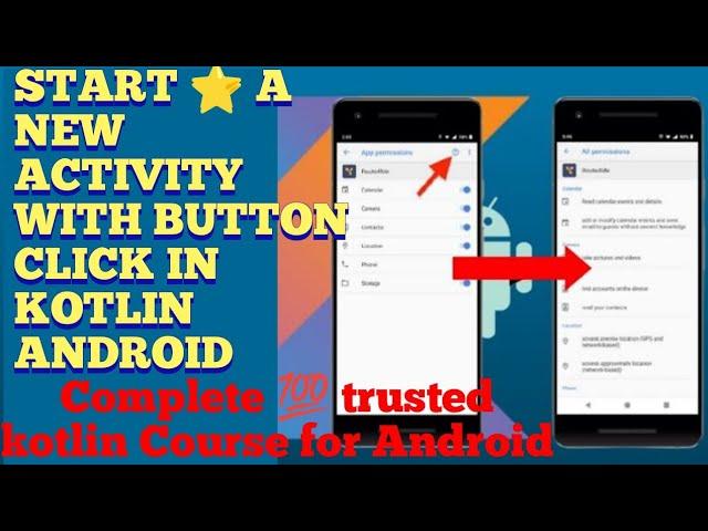 How to make button open a new activity | Open a new activity with button click  [ Kotlin ]