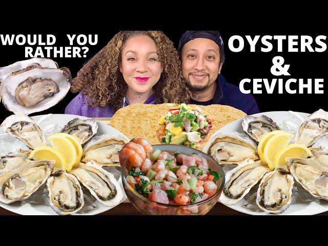 RAW OYSTERS & SHRIMP CEVICHE MUKBANG| SEAFOOD MUKBANG| EATING SOUNDS| @BigGuyAppetite