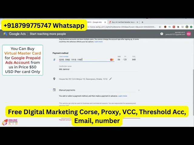 How to Create Prepaid Google Ads Account with Virtual Master Card in 2023 free?