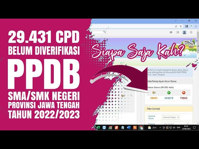 Wajib!!! Jangan Sampai Terlambat, Verifikasi Berkas PPDB SMA/SMK Negeri Prov. Jawa Tengah 2022/2023