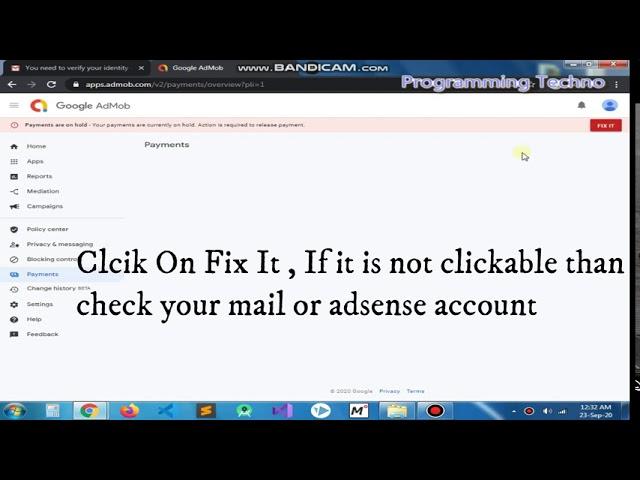 Your payments are currently on hold | Action is required to release payment | Google adsence