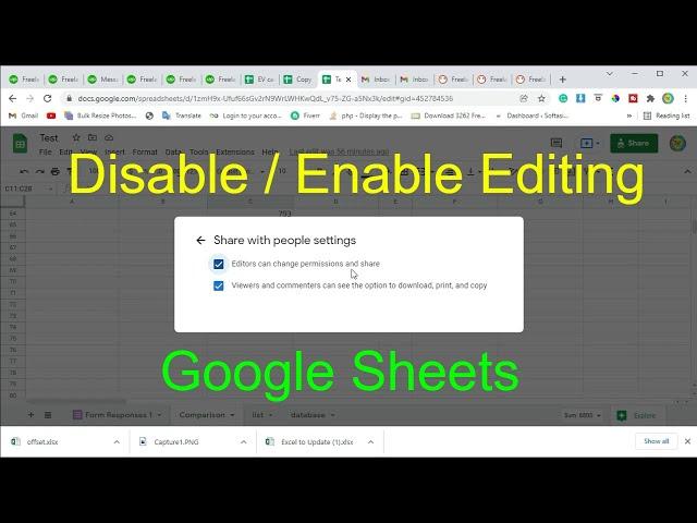 How To Disable Editing On Google Sheets | How Enable Or Disable Editing On Google Sheets