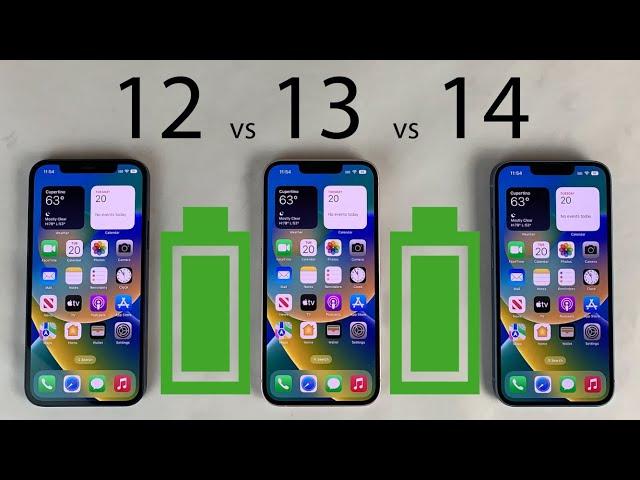 iPhone 14 vs 13 vs 12 Battery Life DRAIN Test