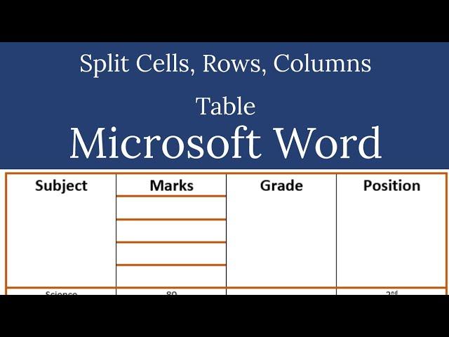 How to split cells, Rows and Columns in Microsoft Word 2013, 2016, 2010, 2007, 365