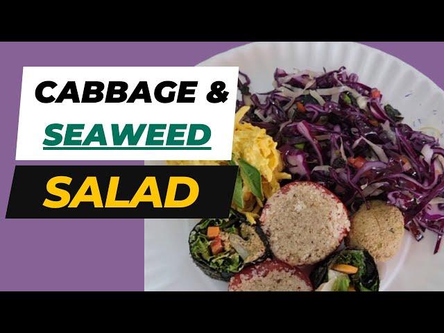 I can't stop eating this CABBAGE & SEAWEED Salad! Delicious Raw Vegan Salad Recipe