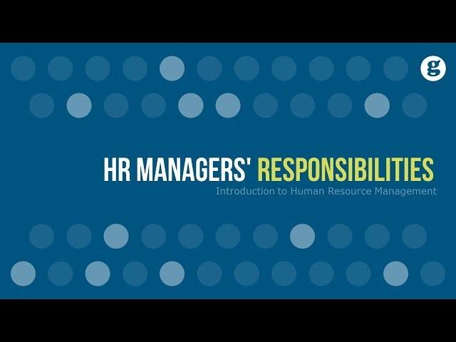 HR Managers' Responsibilities