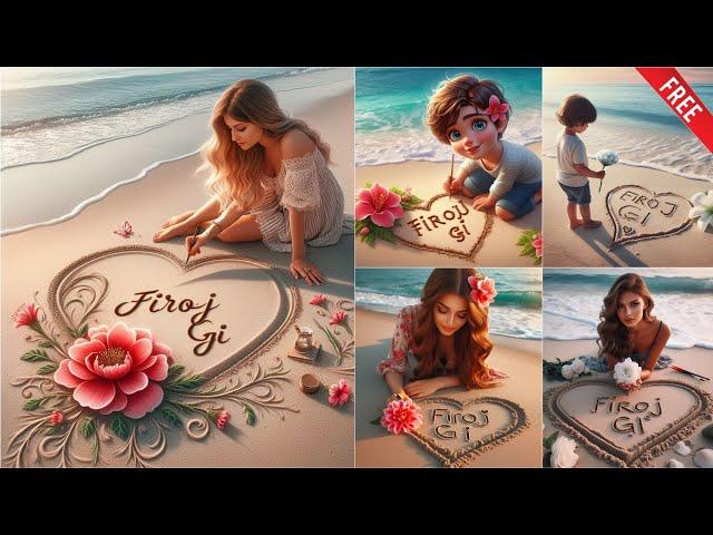 "Create Stunning Beach Calligraphy: AI Tutorial for Writing Your Name in the Sand!"