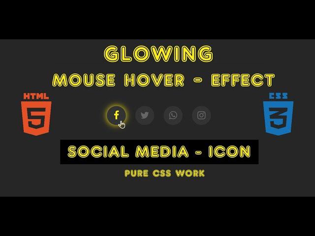 Glowing Icon Effect in HTML with CSS | Glowing Social Media Icon Effect