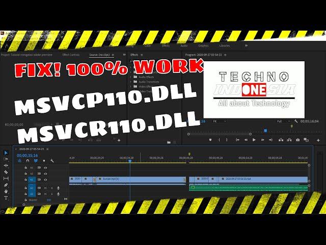 Cara mengatasi MSVCP110.dll dan MSVCR110.dll was not Found - 100% Work | Adobe Premiere Pro