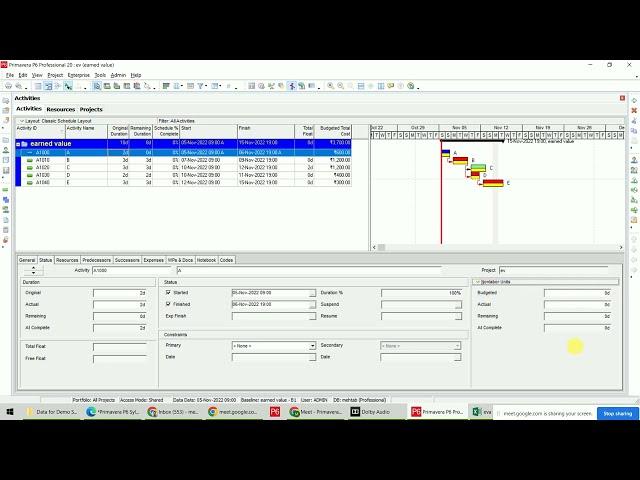 How to update Project Progress in Primavera P6 | Earned value concept in Primavera P6