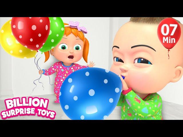 Teach Colors with Balloons #2 - BillionSurpriseToys Nursery Rhymes, Kids Songs