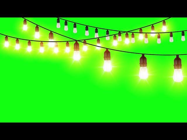 Animated String Lights Green Screen Video Effects HD