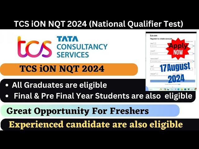 TCS NQT August 2024  | TCS NQT For Any Graduates | TCS NQT Full Detail In One Video |